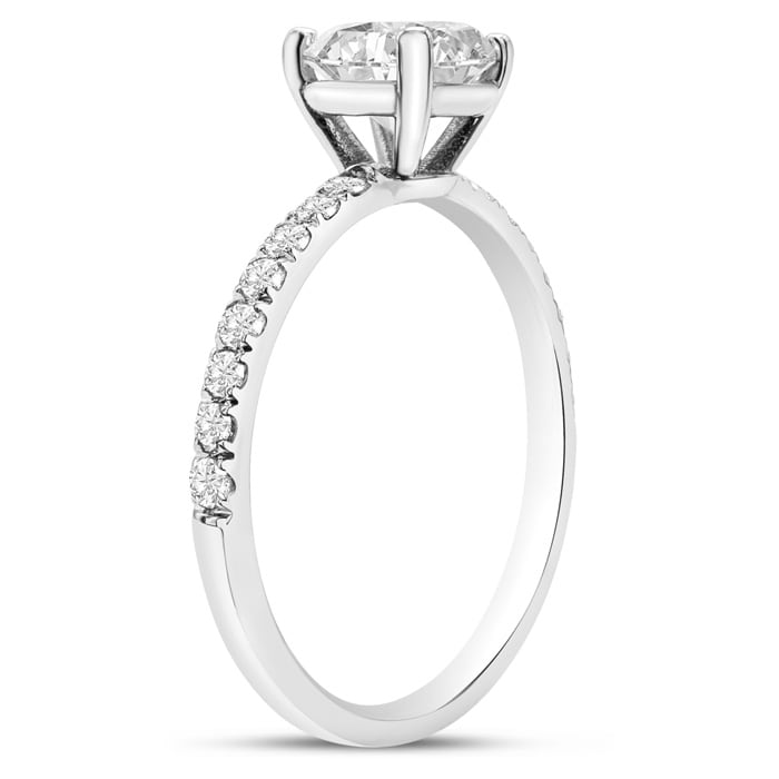 2 1/4 Carat Lab Grown Diamond Classic Engagement Ring In 14K White Gold