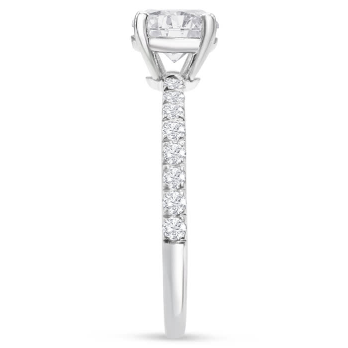 2 1/4 Carat Lab Grown Diamond Classic Engagement Ring In 14K White Gold