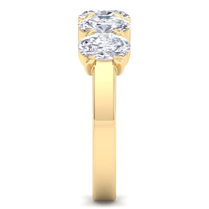 2 Carat Oval Shape Lab Grown Diamond Five Stone Engagement Ring In 14K Yellow Gold