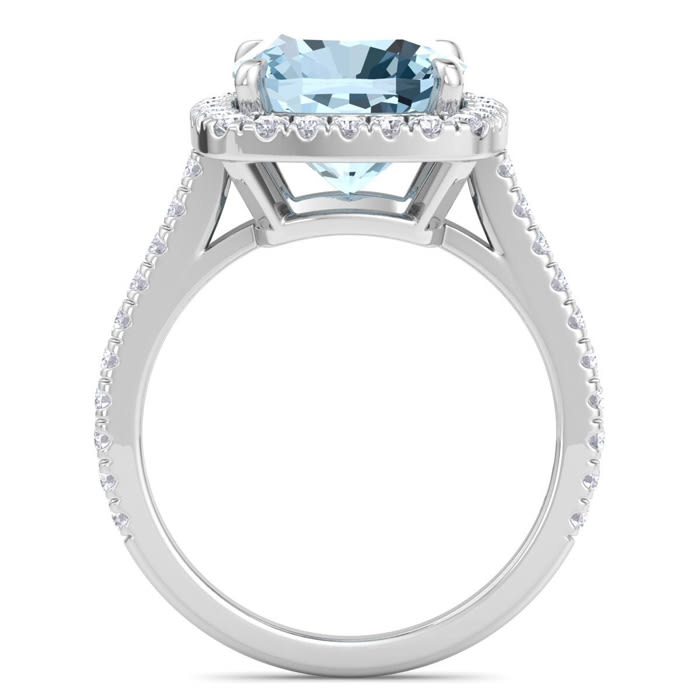 Aquamarine Rings: 4 1/4 Carat Aquamarine and Diamond Ring