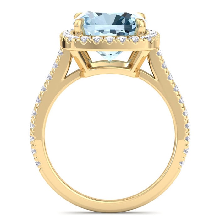 Aquamarine Rings: 4 1/4 Carat Aquamarine and Diamond Ring