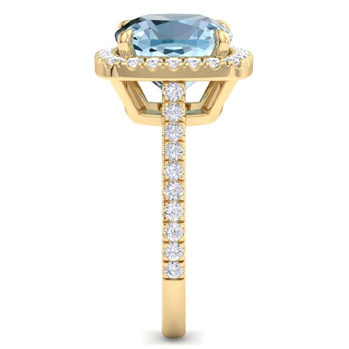 Aquamarine Rings: 4 1/4 Carat Aquamarine and Diamond Ring