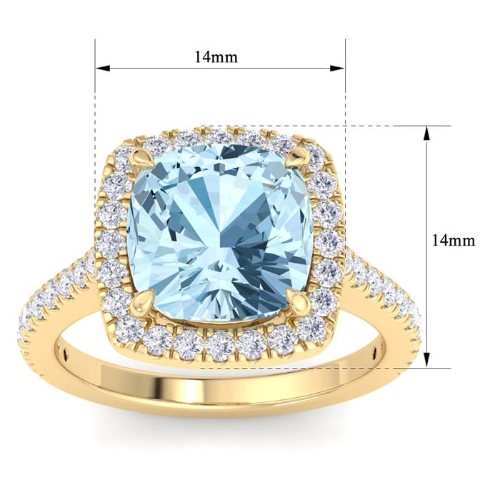 Aquamarine Rings: 4 1/4 Carat Aquamarine and Diamond Ring