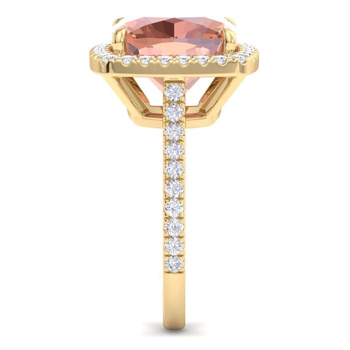 Morganite Ring: 7 1/2 Carat Morganite and Diamond Ring
