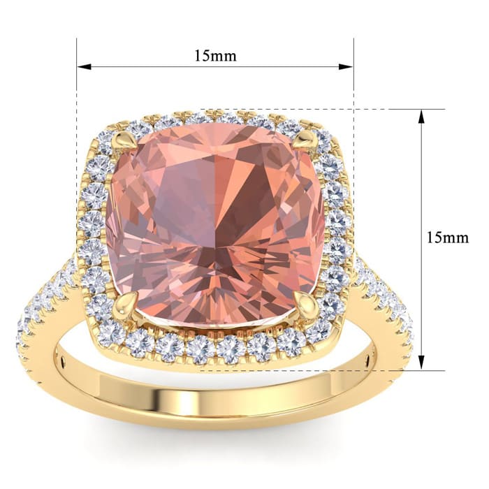 Morganite Ring: 7 1/2 Carat Morganite and Diamond Ring