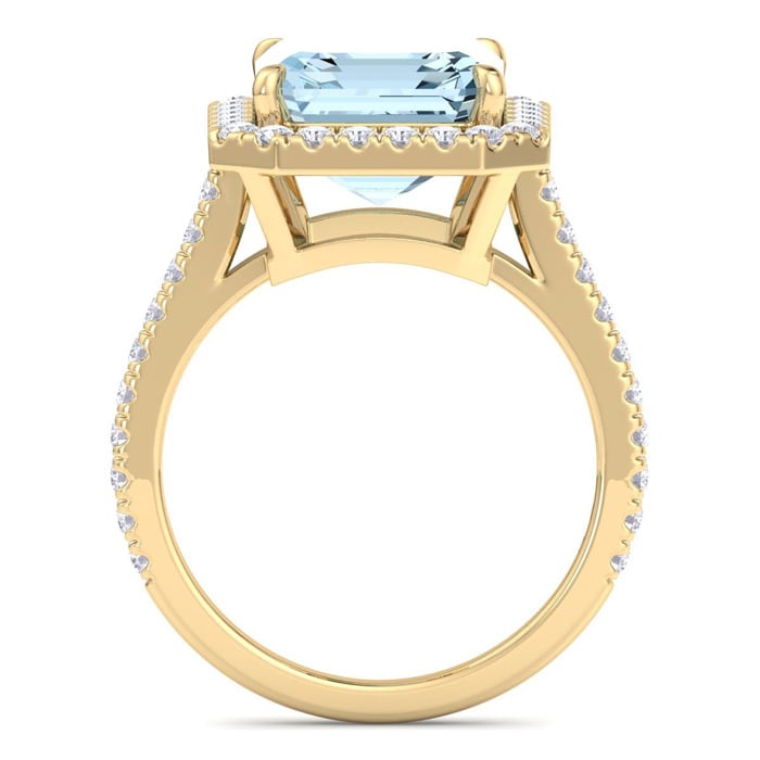 Aquamarine Rings: 3 1/4 Carat Aquamarine and Diamond Ring