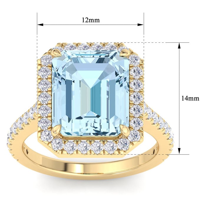Aquamarine Rings: 3 1/4 Carat Aquamarine and Diamond Ring