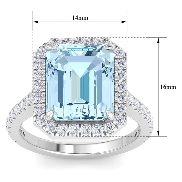 Aquamarine Rings: 6 Carat Aquamarine and Diamond Ring