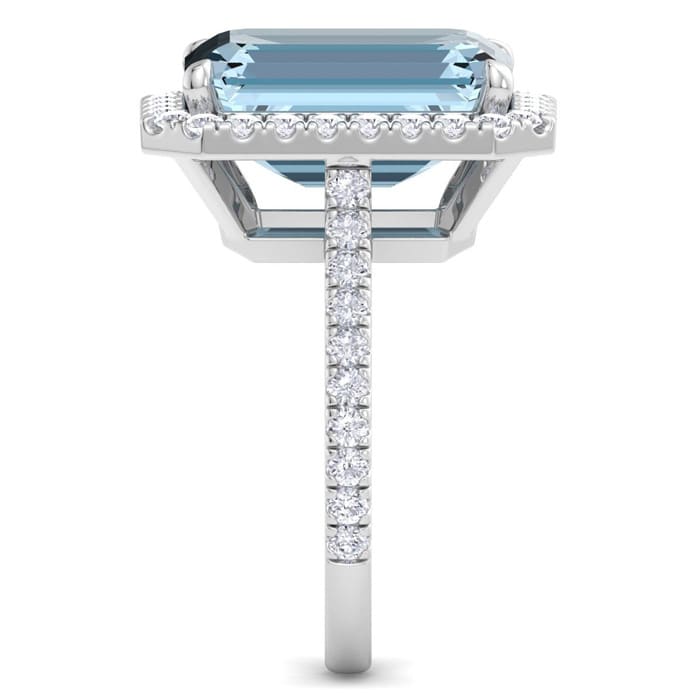 Aquamarine Rings: 7 1/3 Carat Aquamarine and Diamond Ring