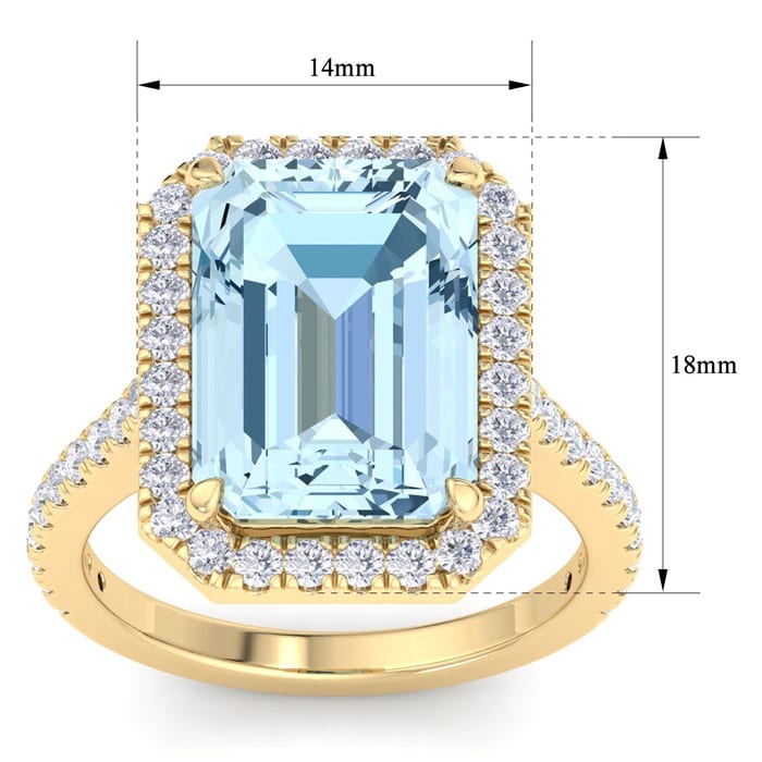 Aquamarine Rings: 7 1/3 Carat Aquamarine and Diamond Ring