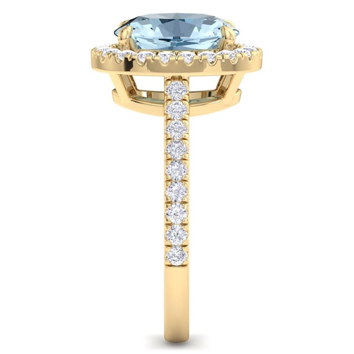 Aquamarine Rings: 2 1/2 Carat Aquamarine and Diamond Ring