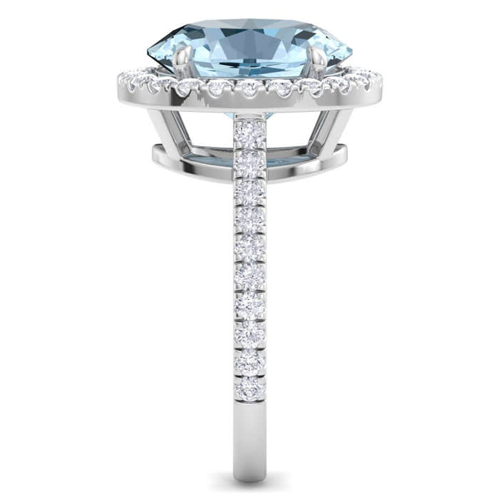Aquamarine Rings: 4 1/2 Carat Aquamarine and Diamond Ring