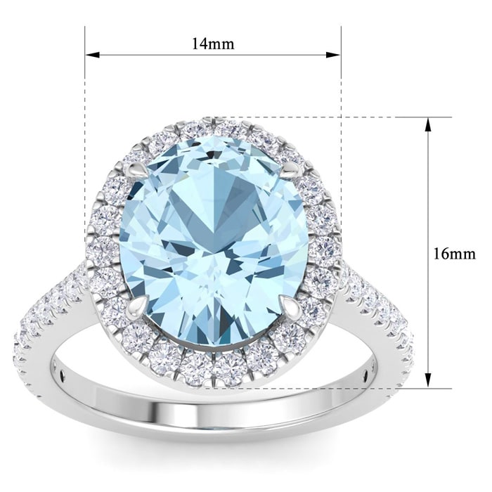 Aquamarine Rings: 4 1/2 Carat Aquamarine and Diamond Ring