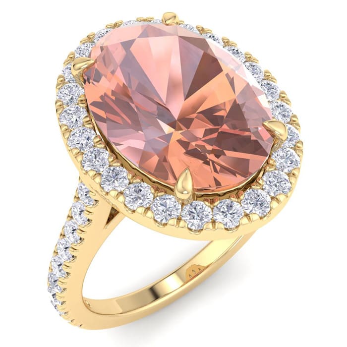 Morganite Ring: 5 3/4 Carat Morganite and Diamond Ring