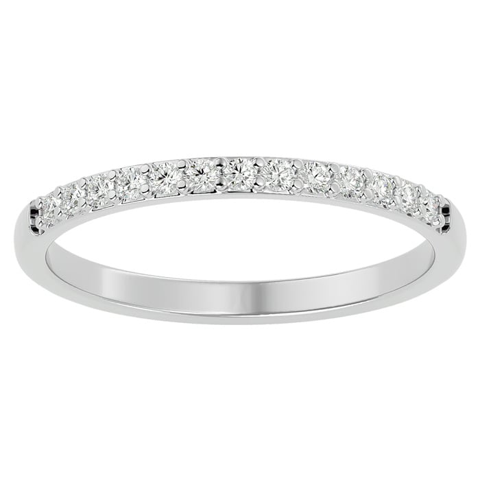 1/4 Carat Moissanite Wedding Band In 14 Karat White Gold
