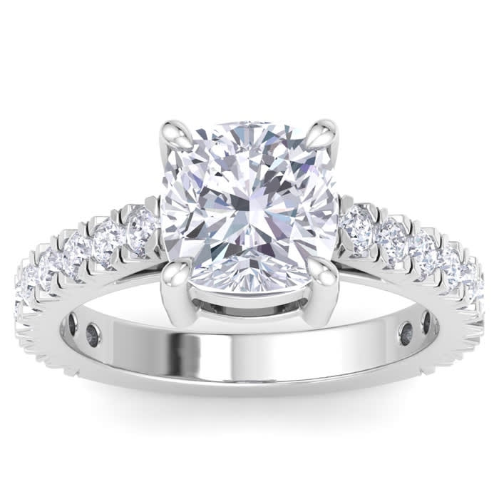 4.56 carat Antique Cushion Lab Diamond Engagement Ring