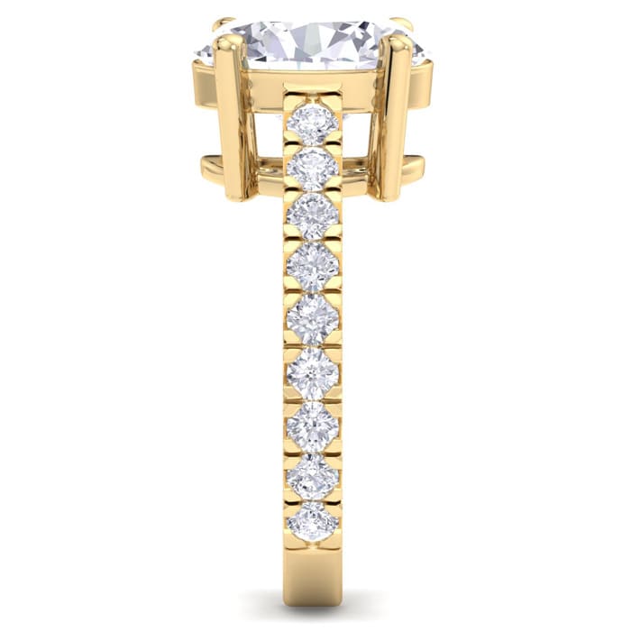 4 Carat Oval Shape Lab Grown Diamond Classic Engagement Ring In 14K Yellow Gold