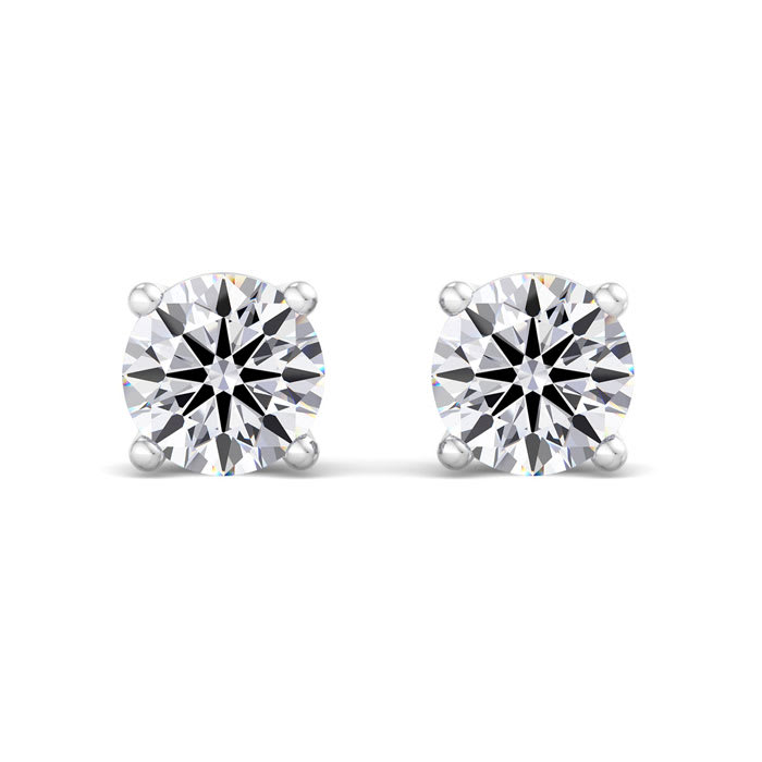 3 Carat Lab Grown Diamond Earrings In 14 Karat White Gold, Basket Setting (G-H, VS2)