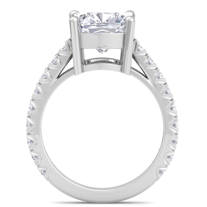 5 Carat Cushion Cut Lab Grown Diamond Classic Engagement Ring In 14K White Gold