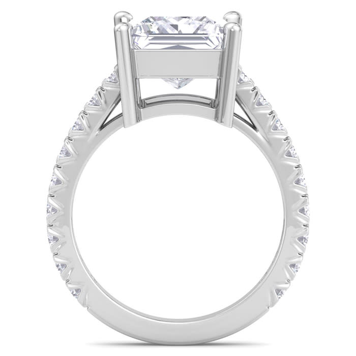 5 Carat Princess Cut Lab Grown Diamond Classic Engagement Ring In 14K White Gold