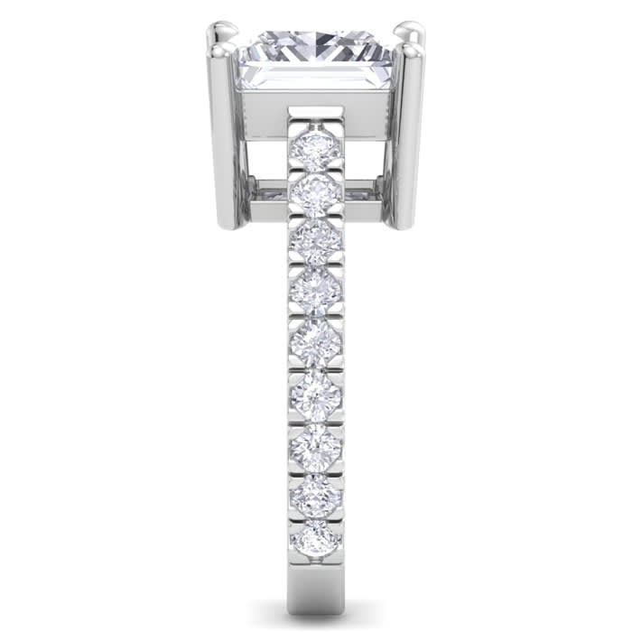 5 Carat Princess Cut Lab Grown Diamond Classic Engagement Ring In 14K White Gold