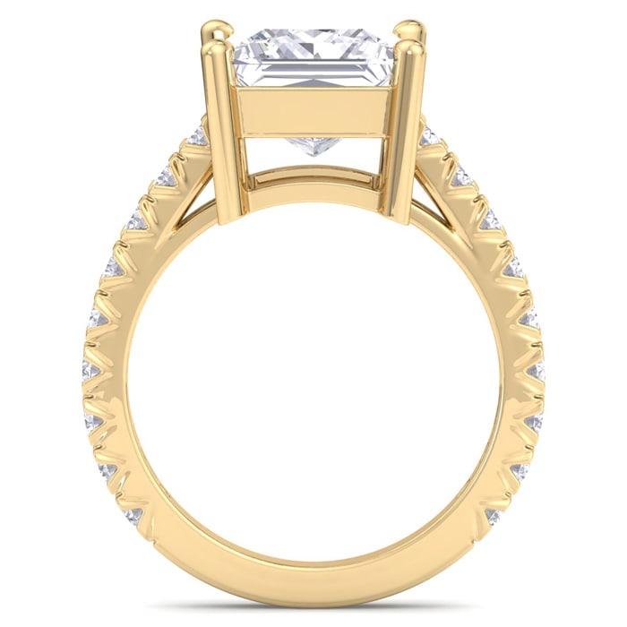 5 Carat Princess Cut Lab Grown Diamond Classic Engagement Ring In 14K Yellow Gold