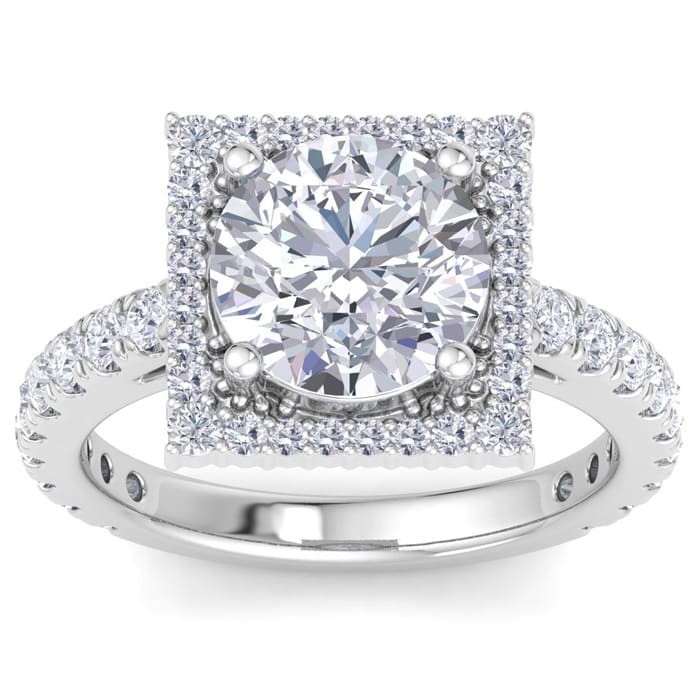 Round diamond square discount halo