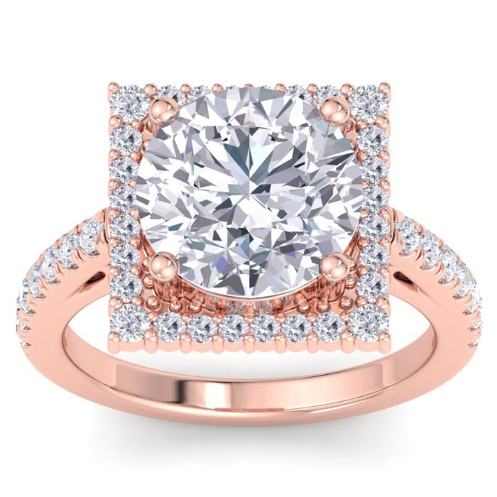 Round diamond outlet square halo