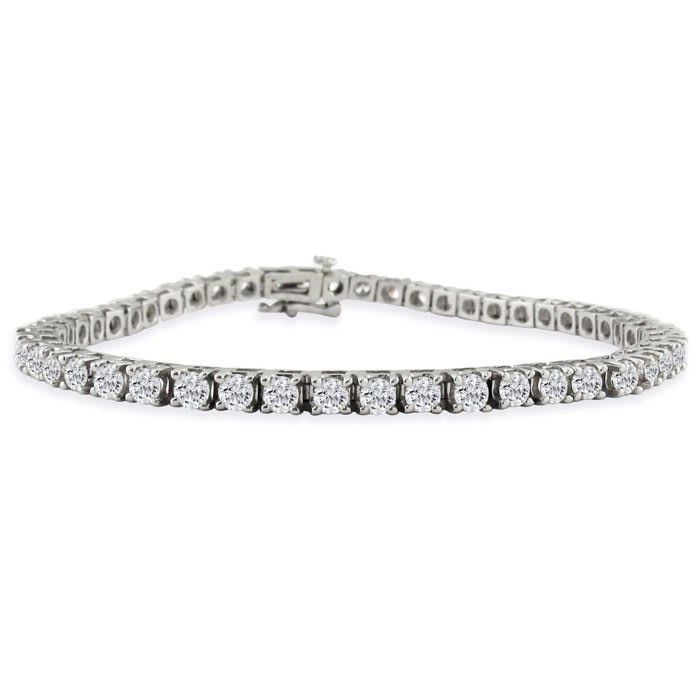 5 Carat Lab Grown Diamond Tennis Bracelet In 14 Karat White Gold, 7 Inches