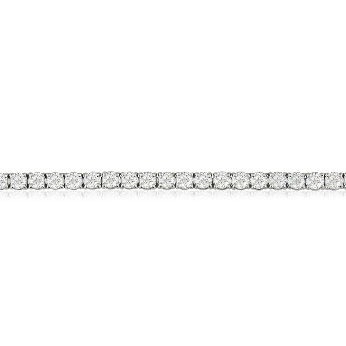 7 1/2 Carat Lab Grown Diamond Tennis Bracelet In 14 Karat White Gold, 7 1/2 Inches
