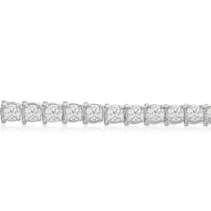 13 1/2 Carat Lab Grown Diamond Tennis Bracelet In 14 Karat White Gold, 8 1/2 Inches