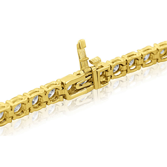 14 1/2 Carat Lab Grown Diamond Tennis Bracelet In 14 Karat Yellow Gold, 9 Inches