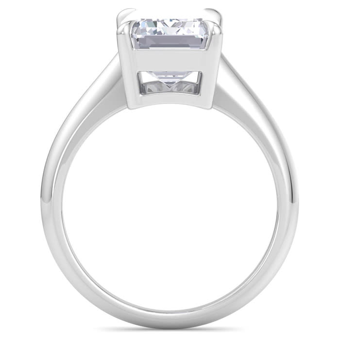 5 Carat Emerald Cut Lab Grown Diamond Solitaire Engagement Ring In 14K White Gold