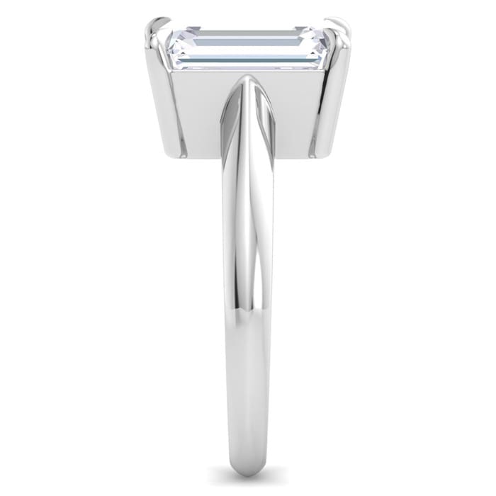 5 Carat Emerald Cut Lab Grown Diamond Solitaire Engagement Ring In 14K White Gold