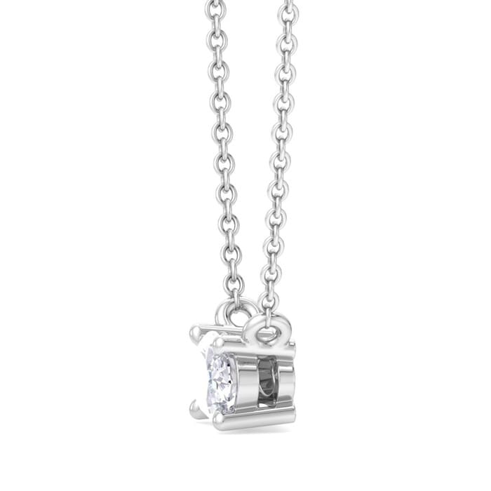 1/3 Carat Oval Shape Lab Grown Diamond Solitaire Necklace In 14 Karat White Gold
