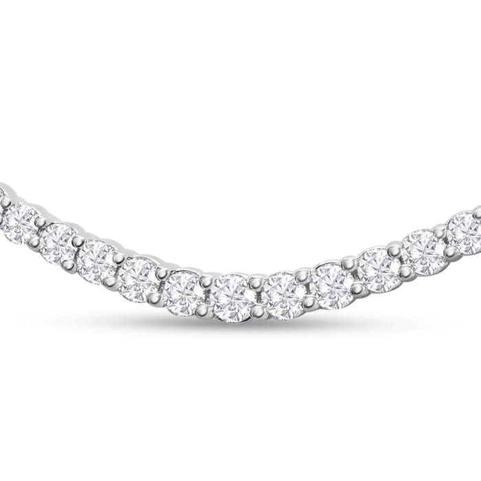 1 Carat Graduated Lab Grown Diamond Smile Necklace In 14K White Gold With 22 Inch Adjustable Chain
