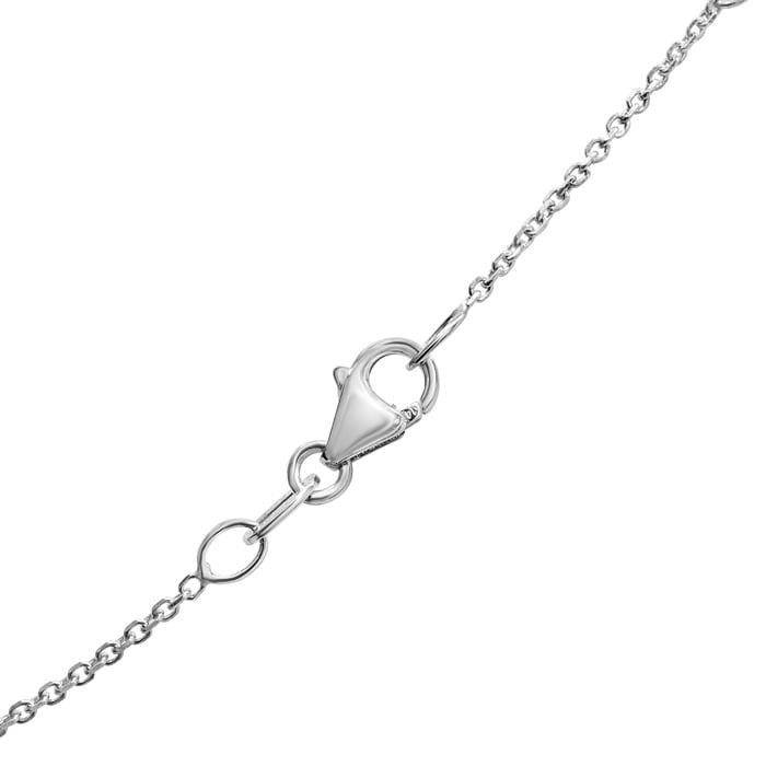 1 Carat Graduated Lab Grown Diamond Smile Necklace In 14K White Gold With 22 Inch Adjustable Chain