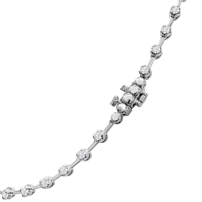 3.20 Carat Diamond Space Necklace In 14 Karat White Gold, 17 Inches