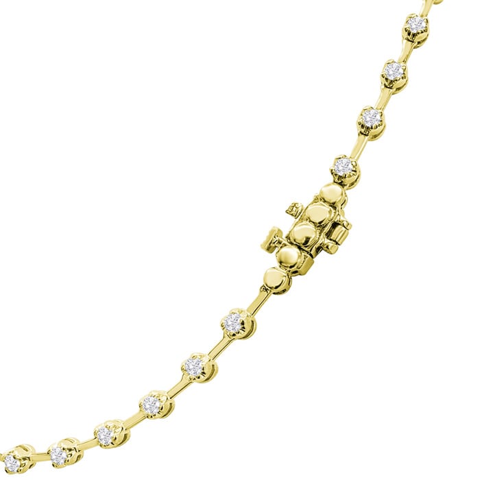 3.20 Carat Diamond Space Necklace In 14 Karat Yellow Gold, 17 Inches