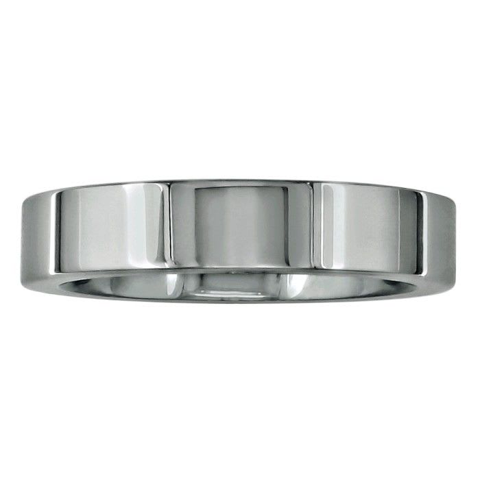 4mm Flat Comfort Fit Titanium Wedding Band
