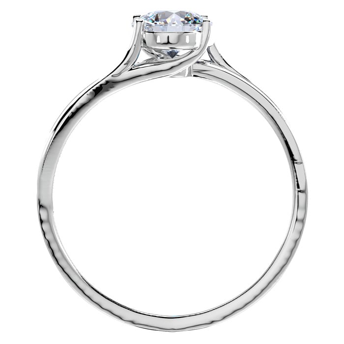 1 1/2 Carat Oval Shape Moissanite and Diamond Ring In Sterling Silver