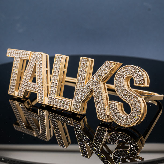 Mercedes Mone TALKS Palm Cuff Ring