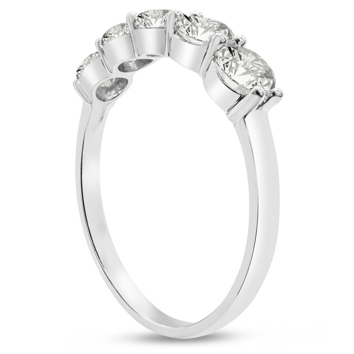 1 1/4 Carat Lab Grown Diamond Five Stone Ring Platinum