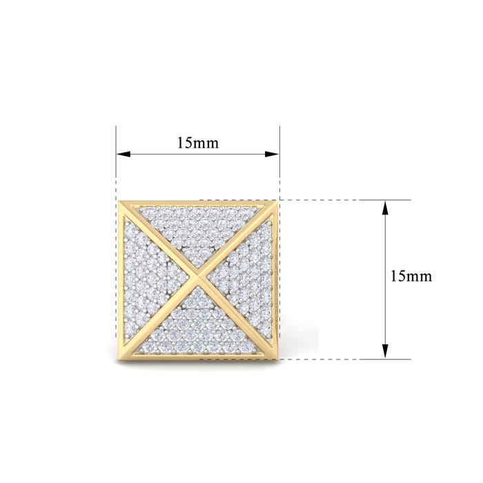 1 3/4 Carat Lab Grown Diamond Cufflinks For Men In 14 Karat Yellow Gold