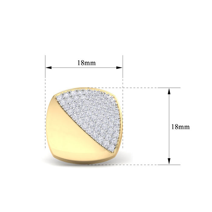 3 1/2 Carat Diamond Cufflinks For Men In 14 Karat Yellow Gold