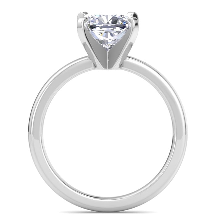 2 Carat Cushion Cut Lab Grown Diamond Ring In 14K White Gold, Solitaire