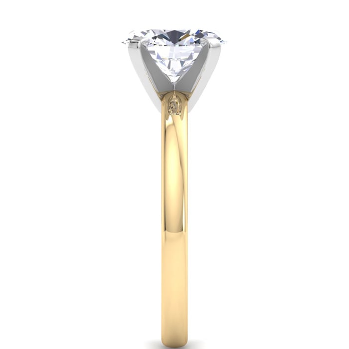 2 Carat Oval Shape Lab Grown Diamond Ring In 14K Yellow Gold, Solitaire