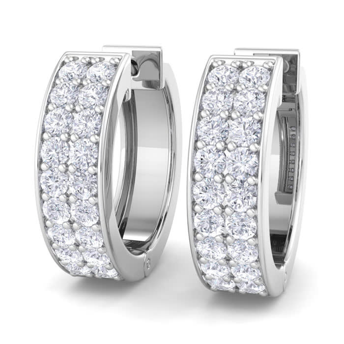 Mens hoop earrings diamond top