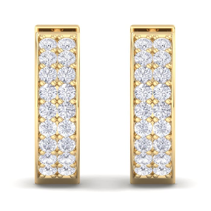Mens Hoop Earrings 1 2 Carat Diamond Mens Hoop Earrings In 14 Karat Yellow Gold