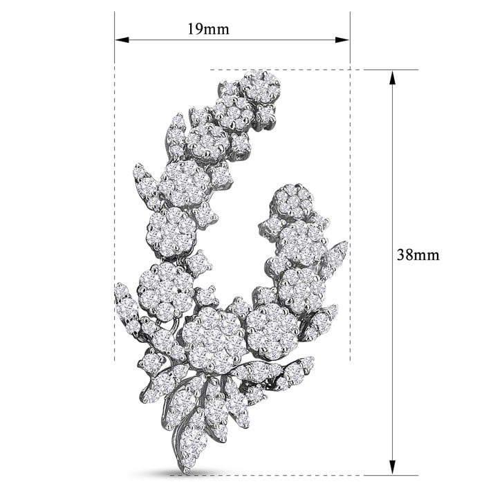 5 Carat Front-Back Fancy Diamond Hoop Earrings In 14 Karat White Gold